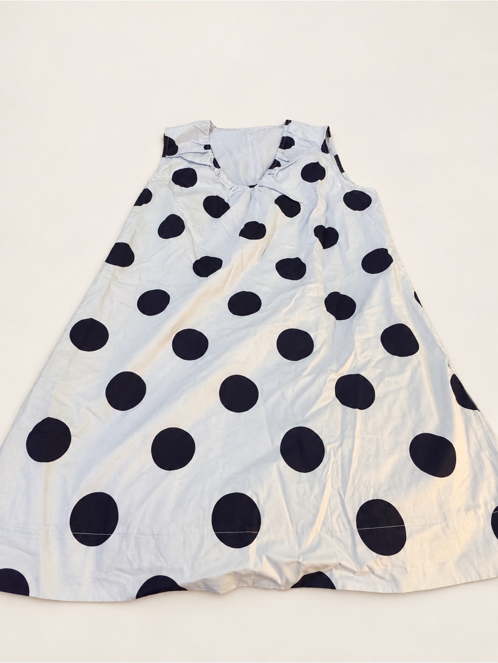 Women’s Blue Dress with Navy Polka Dots